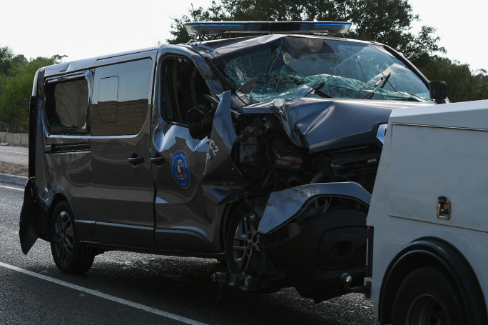 Six hospitalised following crash involving prison van on Ħal Far Road