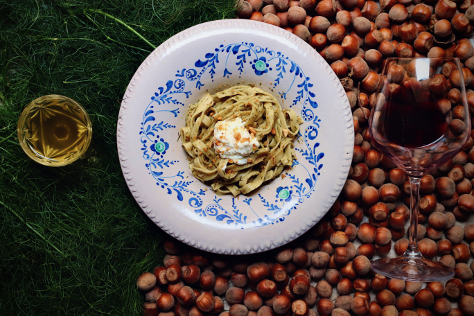 Wild fennel and hazelnut pesto