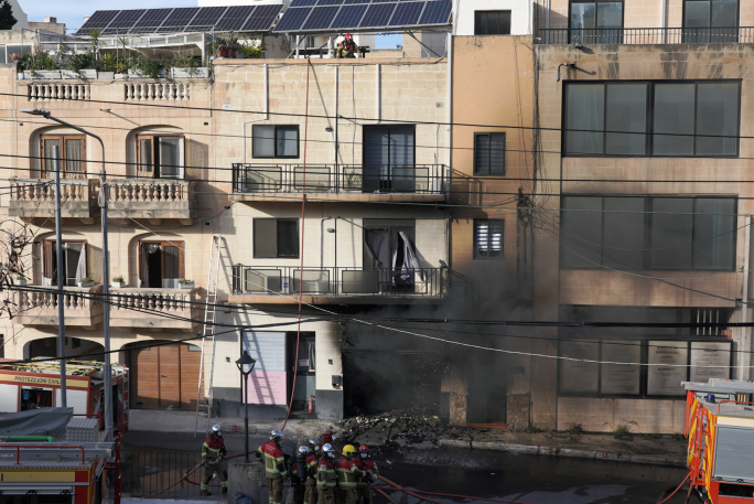 WATCH | Birkirkara garage containing electric motorcycles and lithium batteries goes up in flames