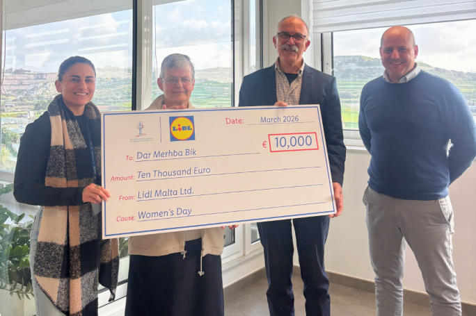 Lidl Malta renews support for Dar Merħba Bik with €10,000 donation