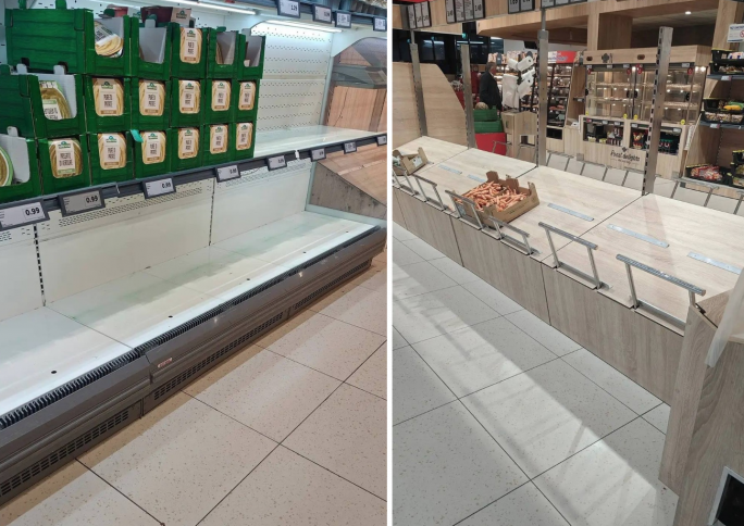 Gaps on supermarket shelves believed to be result of weather disruptions
