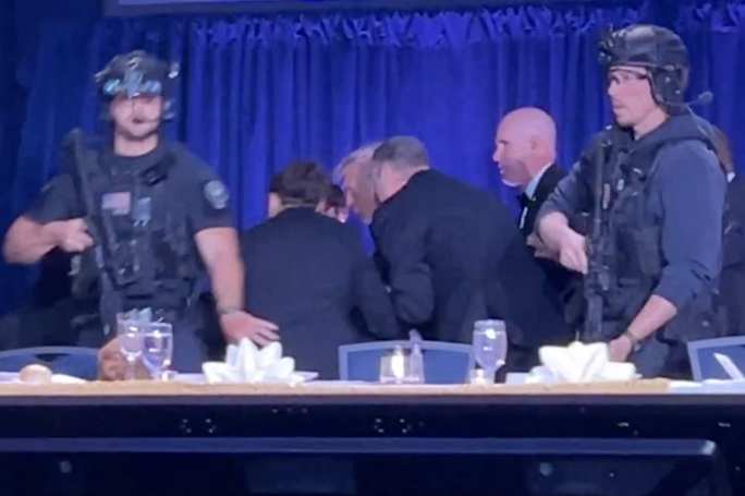 Trump rushed from stage after gunfire at correspondents’ dinner