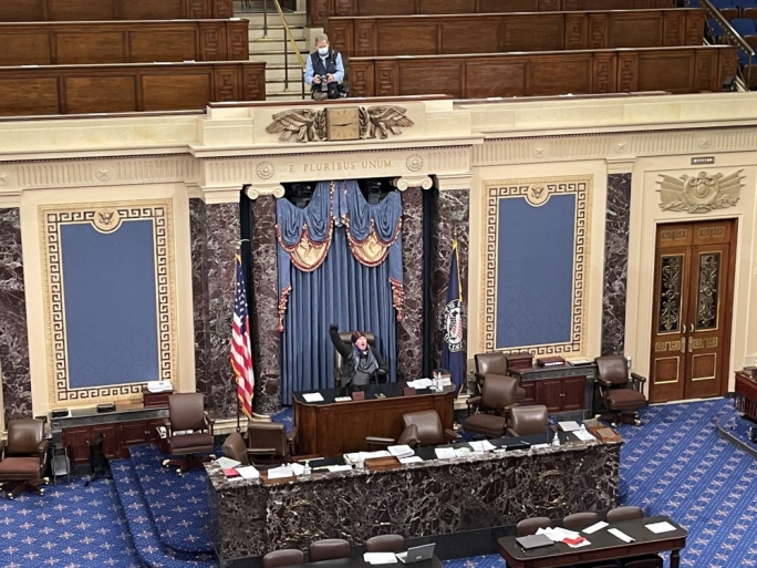 Police draw weapons in US Senate as Trump protesters storm building