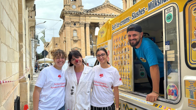Mapfre celebrates ice cream day in support of Dr Klown Malta