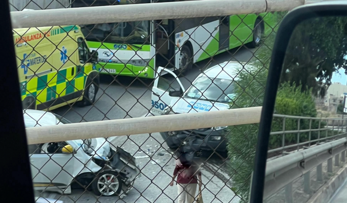 Two people hospitalised after collision near University of Malta