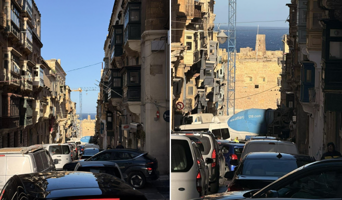 Valletta blocked as cement mixer gets stuck in Old Bakery Street
