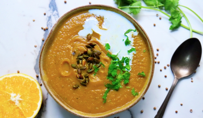 Orange & coriander butternut soup