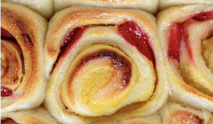 Lemon Curd and Strawberry Rolls