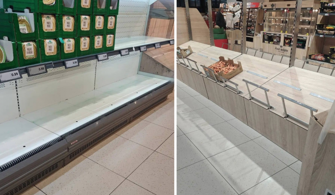 Gaps on supermarket shelves believed to be result of weather disruptions