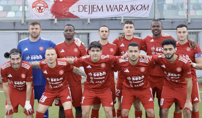 Two Fgura United players hospitalised after mid-air clash during Sunday match