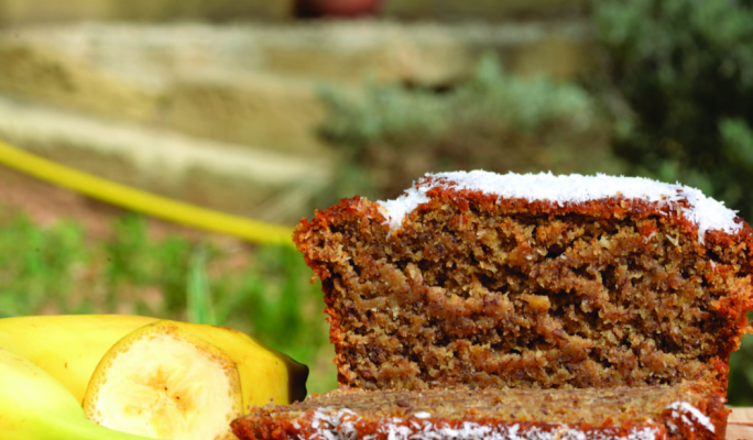Vegan banana and coconut bread